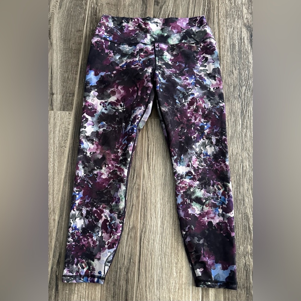 RBX Workout Leggings - Purple and Black Floral.